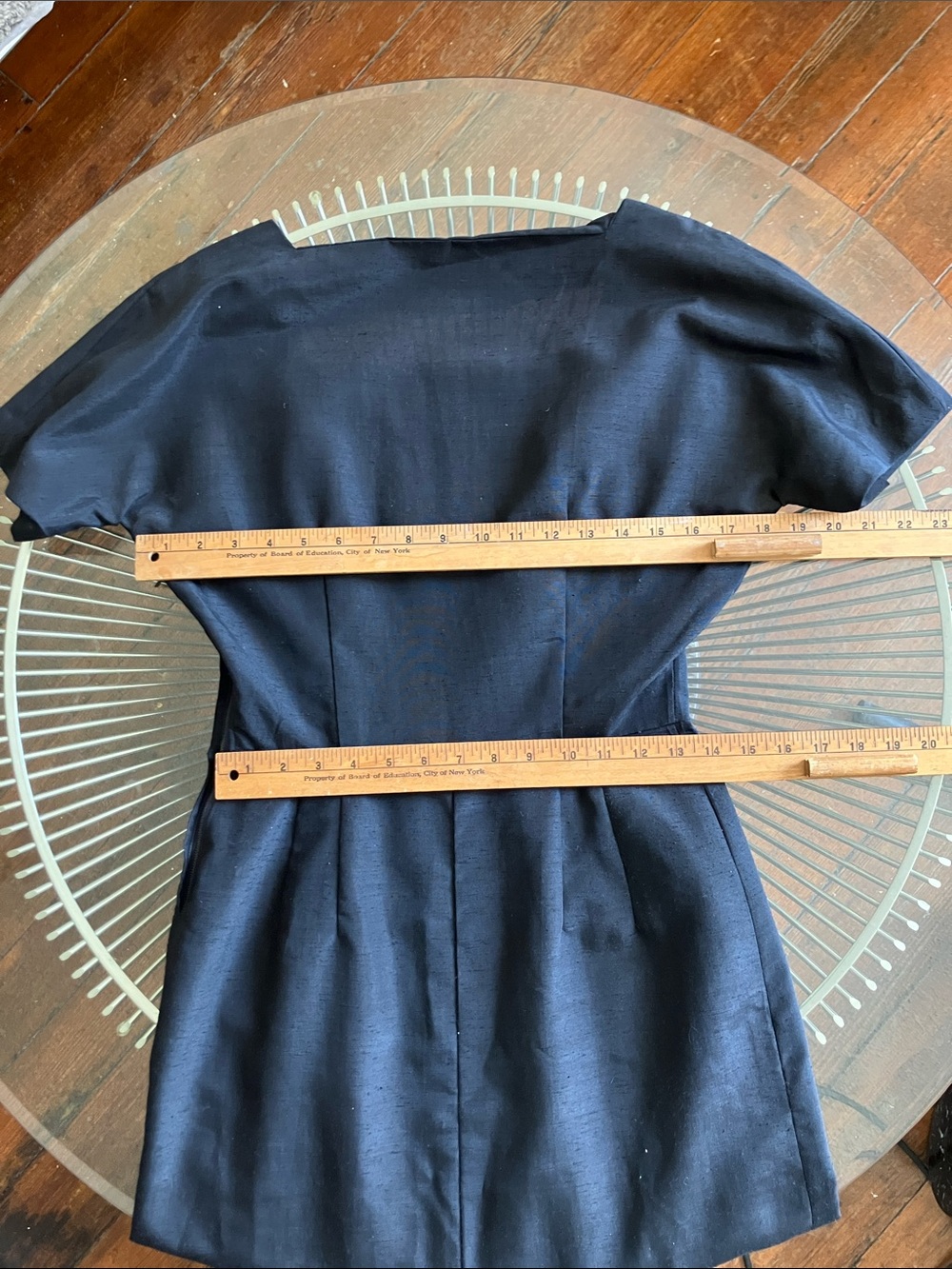 Vintage 50s black fitted wiggle midi dress size small - Picture 8 of 12